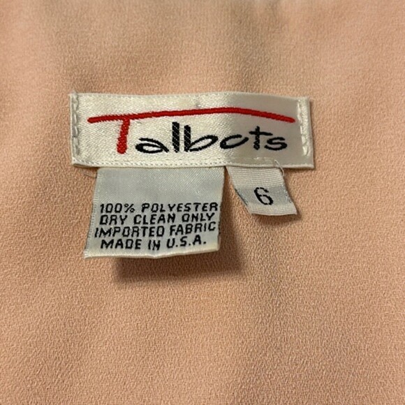 Vintage Talbots Midi Dress Womens 6 Pinup Rockabilly Pink Sailor Peach Retro - Picture 9 of 12